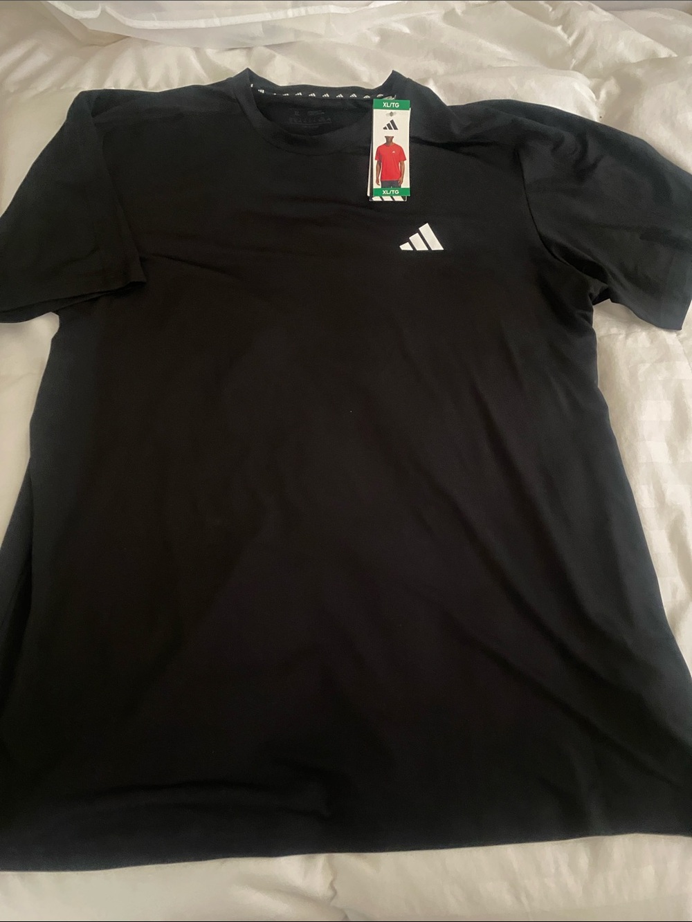 adidas Black Short Sleeve Tee with White Trefoil Accent